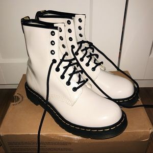 White patent Doc Martens